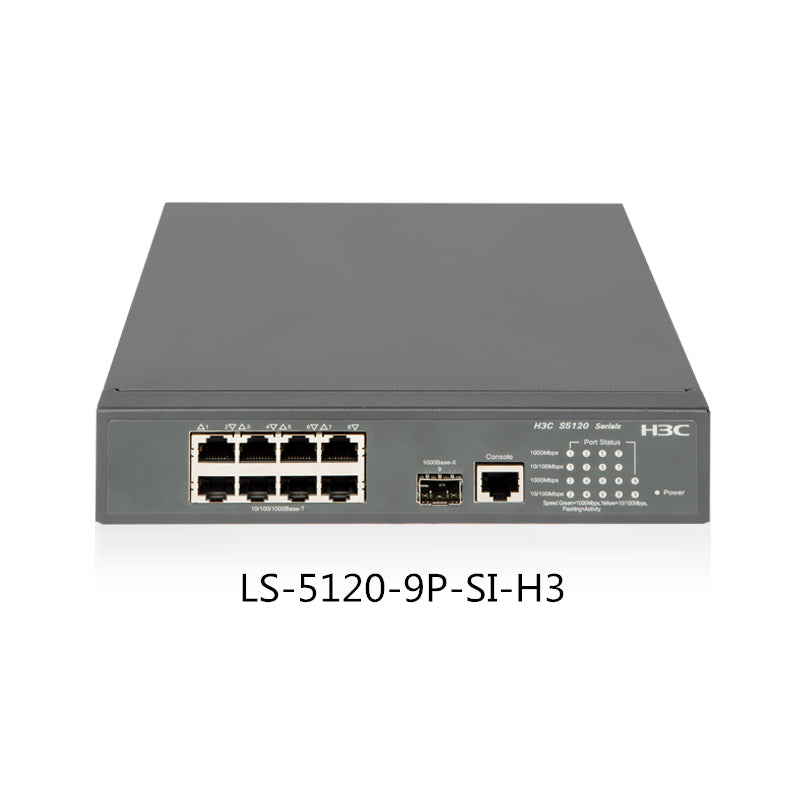 LS-S5120-9P-SI Ethernet Switch H3C 9-Port Gigabit Ethernet VLAN Traffic Intelligent Management Switch