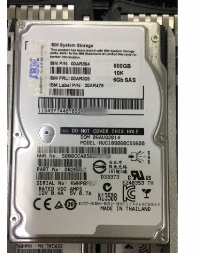 00AR325 00AR394 00AR478 49Y7448 600GB 2.5 10K SAS V7000 hard disk