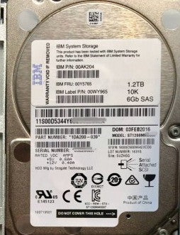 FC AC62 00Y5765 1.2TB 2.5" 10K 6G SAS V5000 Storage hard disk