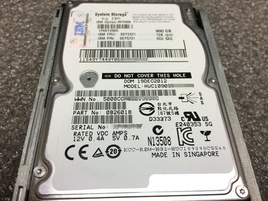 00Y2431 900GB10K SAS 2.5 900G 00Y2505 V3500 V3700 Storage hard disk